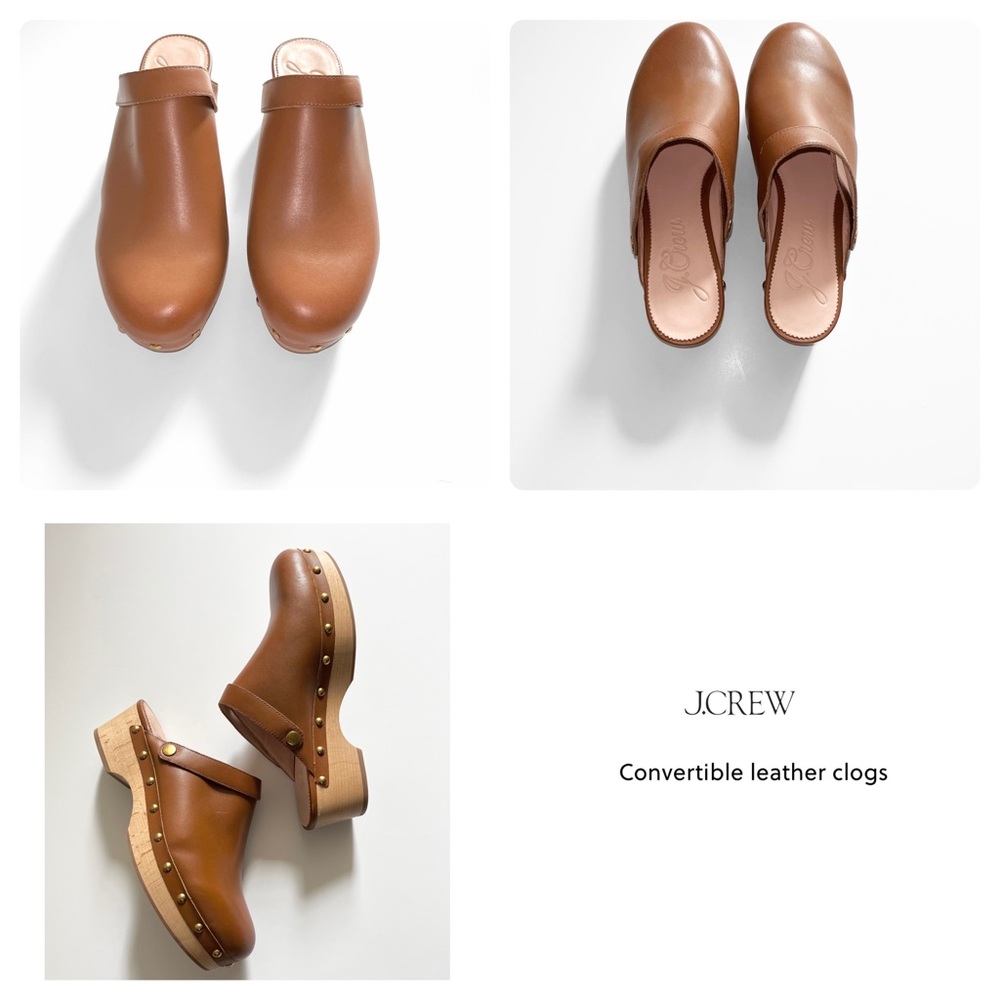 J. Crew Convertible Leather Studded Chunky Clogs